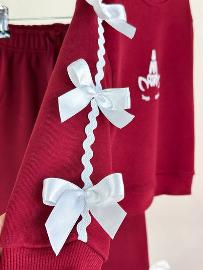 Burgundy Ribbons Set - 2-8Y