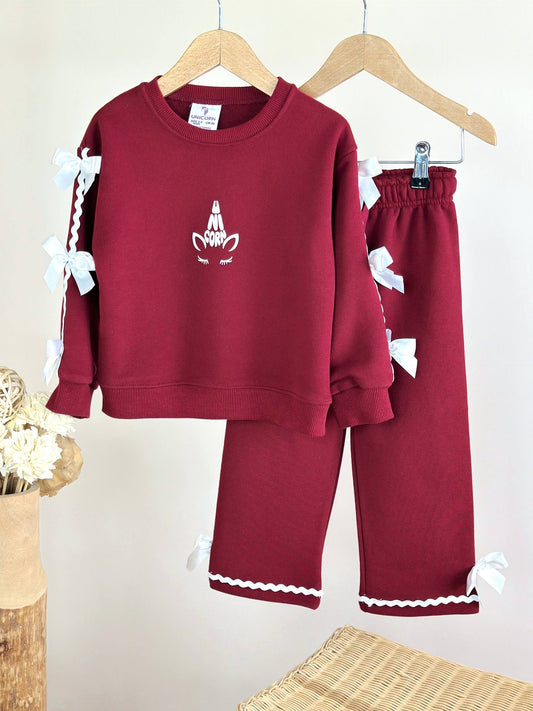 Burgundy Ribbons Set - 2-8Y
