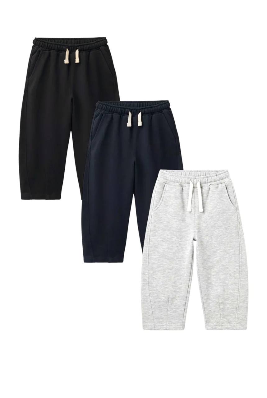 Balloon 3 Thread Cotton Joggers - Black/Navy/Grey - 2-7Y