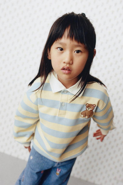 Polo Blue Striped Bear Sweater - 2-7Y
