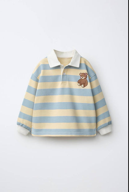 Polo Blue Striped Bear Sweater - 2-7Y