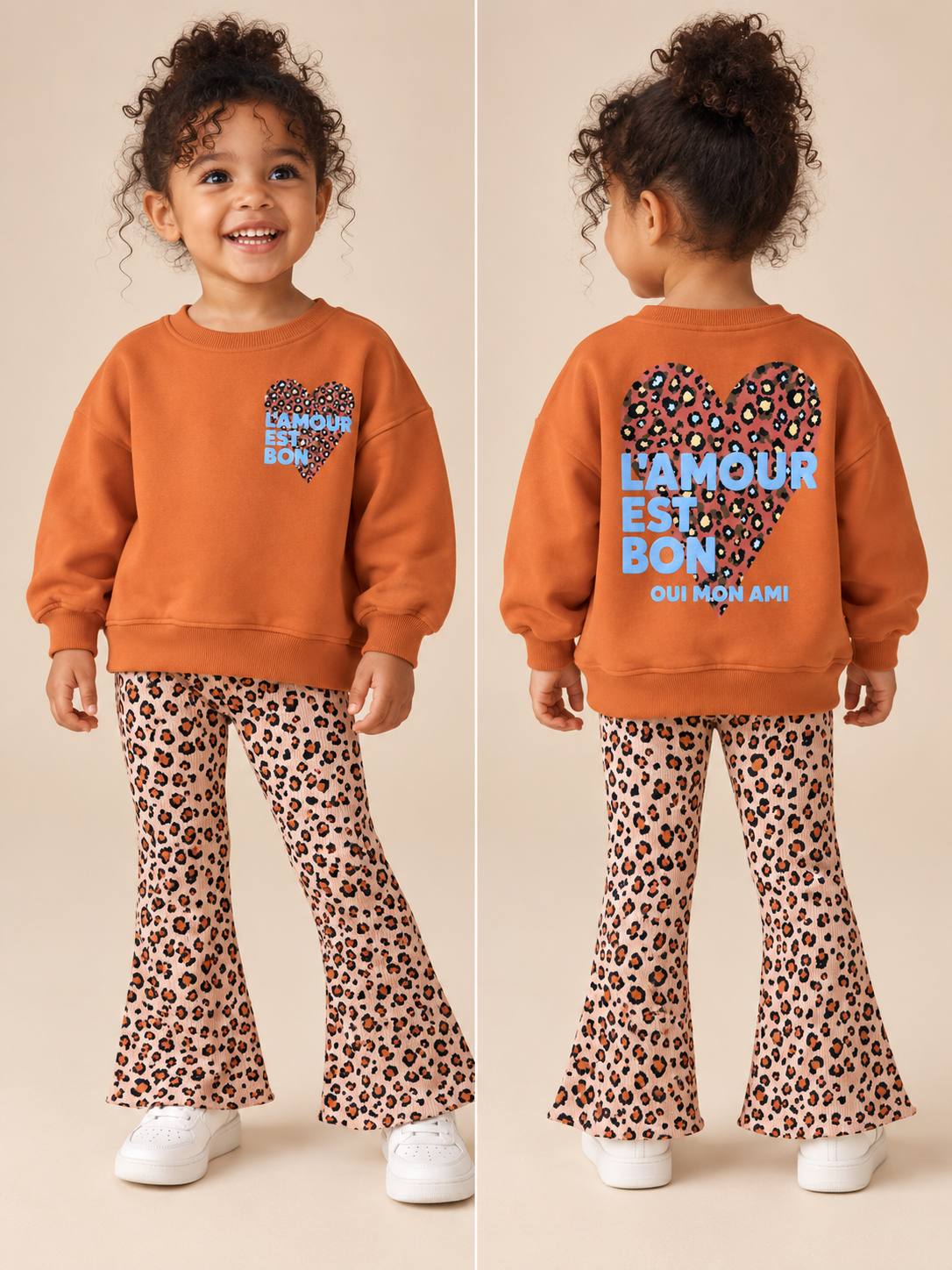 L'AMOUR EST BON Leopard Print Set - 2-8Y