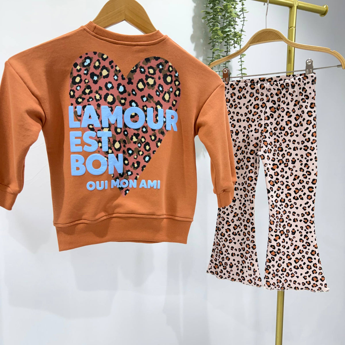 L'AMOUR EST BON Leopard Print Set - 2-8Y