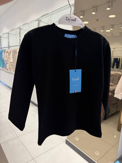 Long Sleeve Basic Sweater - Black - 2-7Y