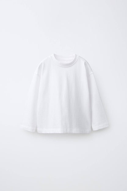 Long Sleeve Basic Sweater - White - 2-7Y