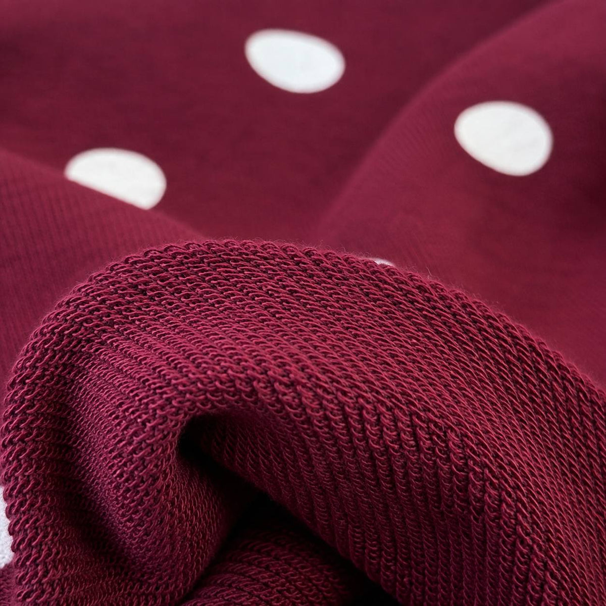 Burgundy Sweater with Pink Dots - 3-8Y