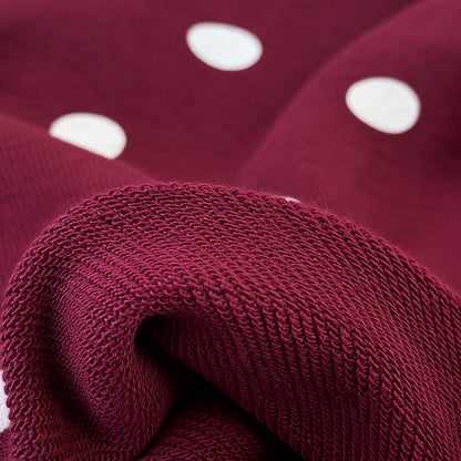 Burgundy Sweater with Pink Dots - 3-8Y