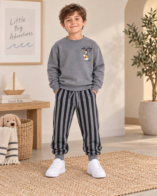 See You in Paris Grey Set - 2-8Y