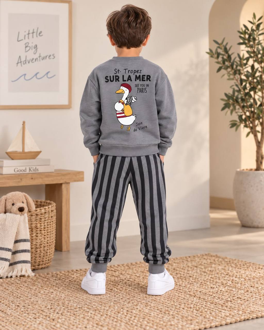 See You in Paris Grey Set - 2-8Y