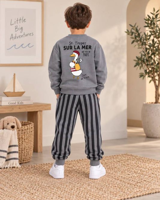 See You in Paris Grey Set - 2-8Y