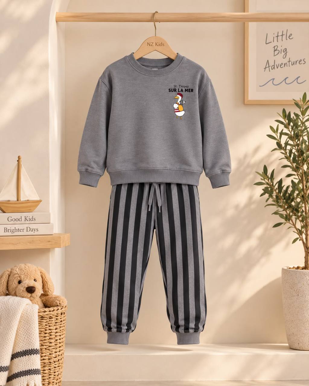 See You in Paris Grey Set - 2-8Y