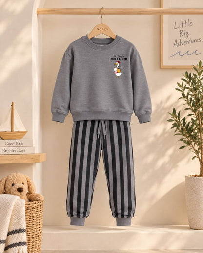 See You in Paris Grey Set - 2-8Y