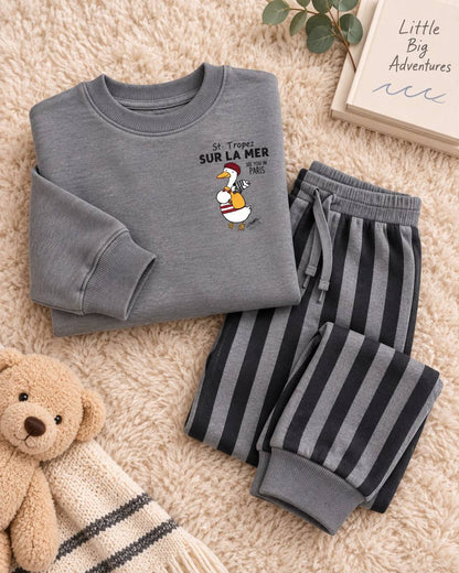 See You in Paris Grey Set - 2-8Y