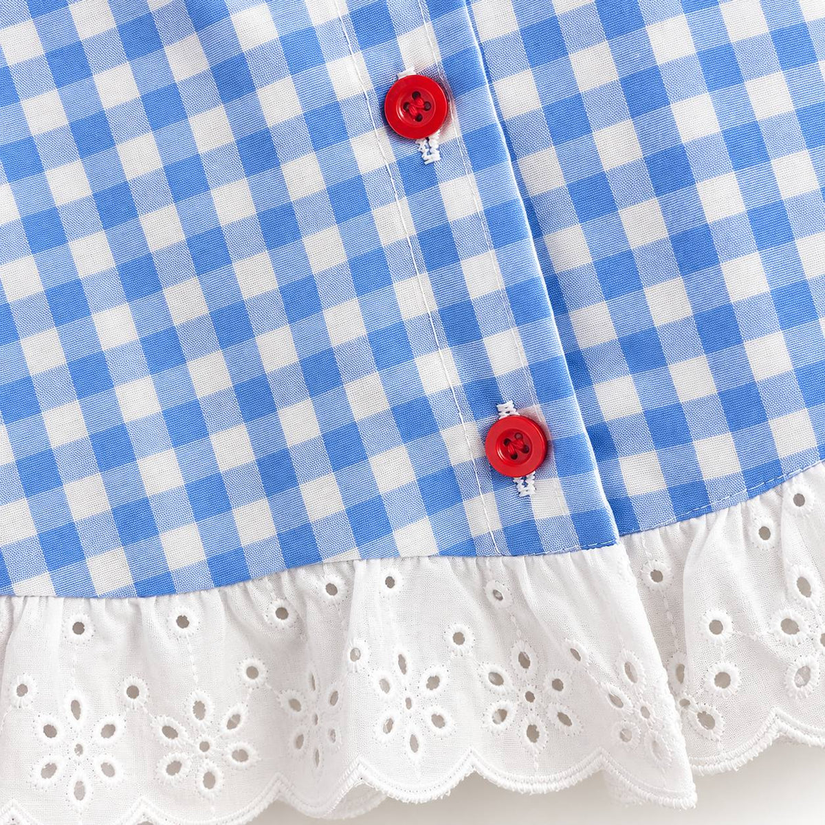 Cherry Checkered Blue Shirt - 3-8Y