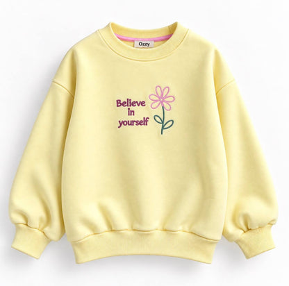 Stitched Believe in Yourself Sweater - 3-8Y