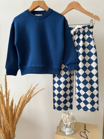 The Checkered Blue Set - 2-8Y