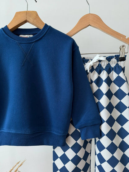 The Checkered Blue Set - 2-8Y