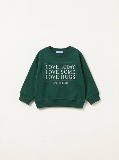 Love Some Hugs Green Sweater - 2-7Y