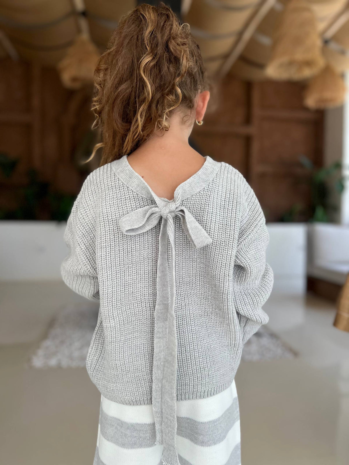 Knitwear Grey Striped Set - 3-10Y