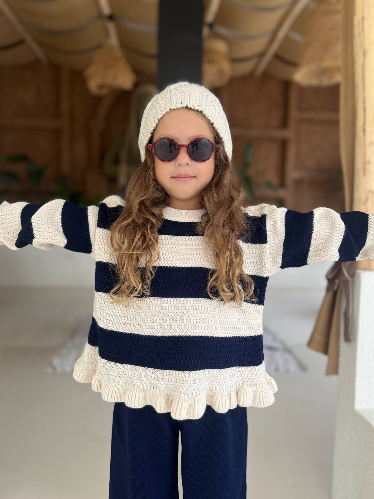 Knitwear Navy Striped Set - 3-10Y
