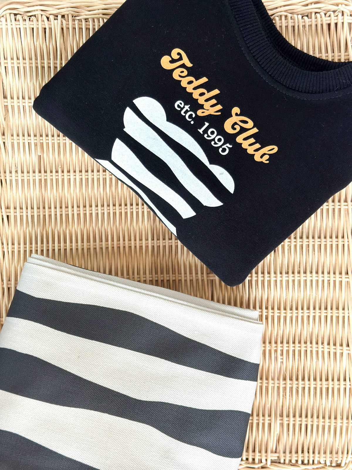 Teddy Bear Black Striped Set - 2-8Y