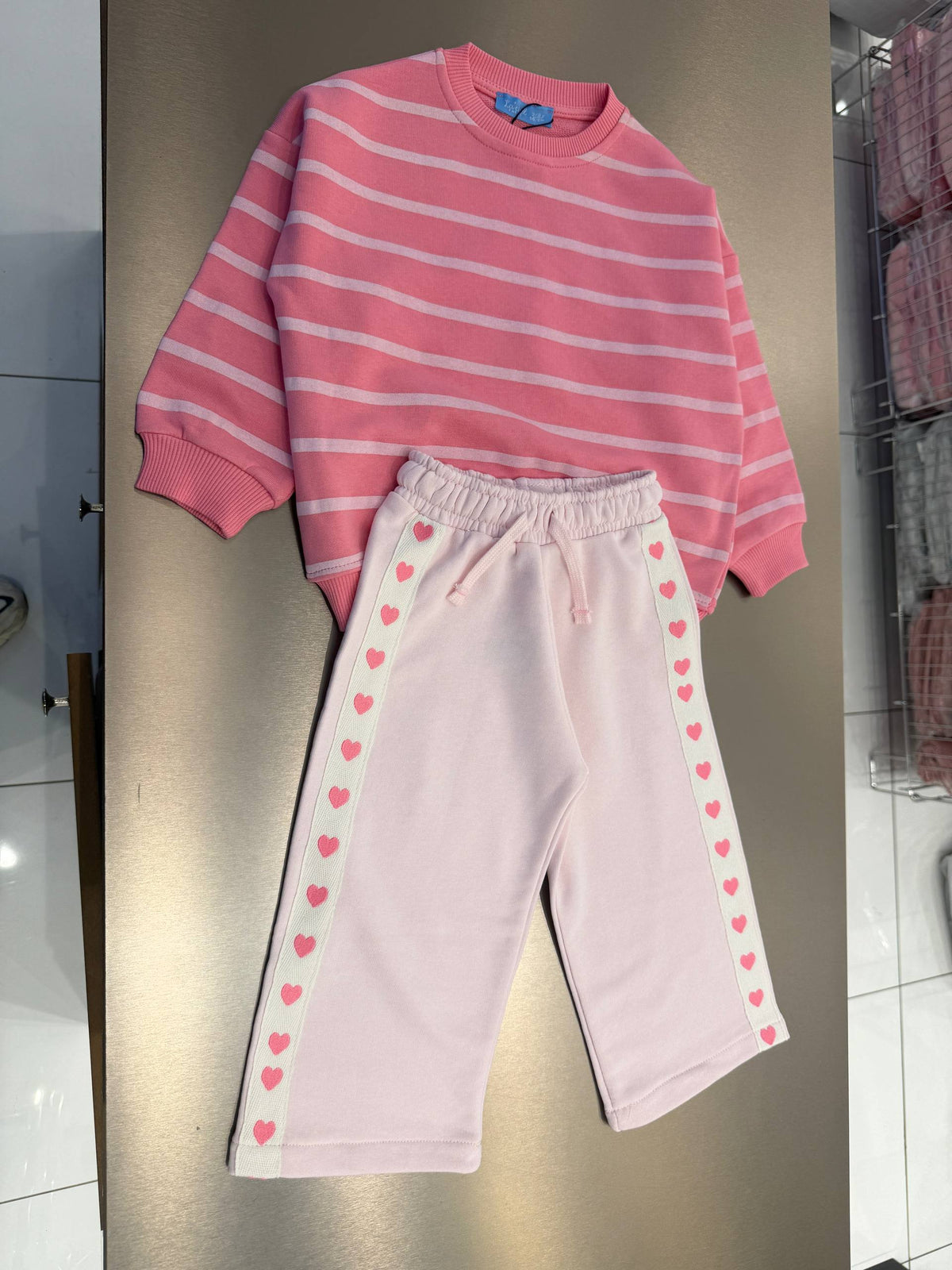 Pearls & Stripes Pink Set - 2-7Y