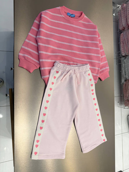 Pearls & Stripes Pink Set - 2-7Y