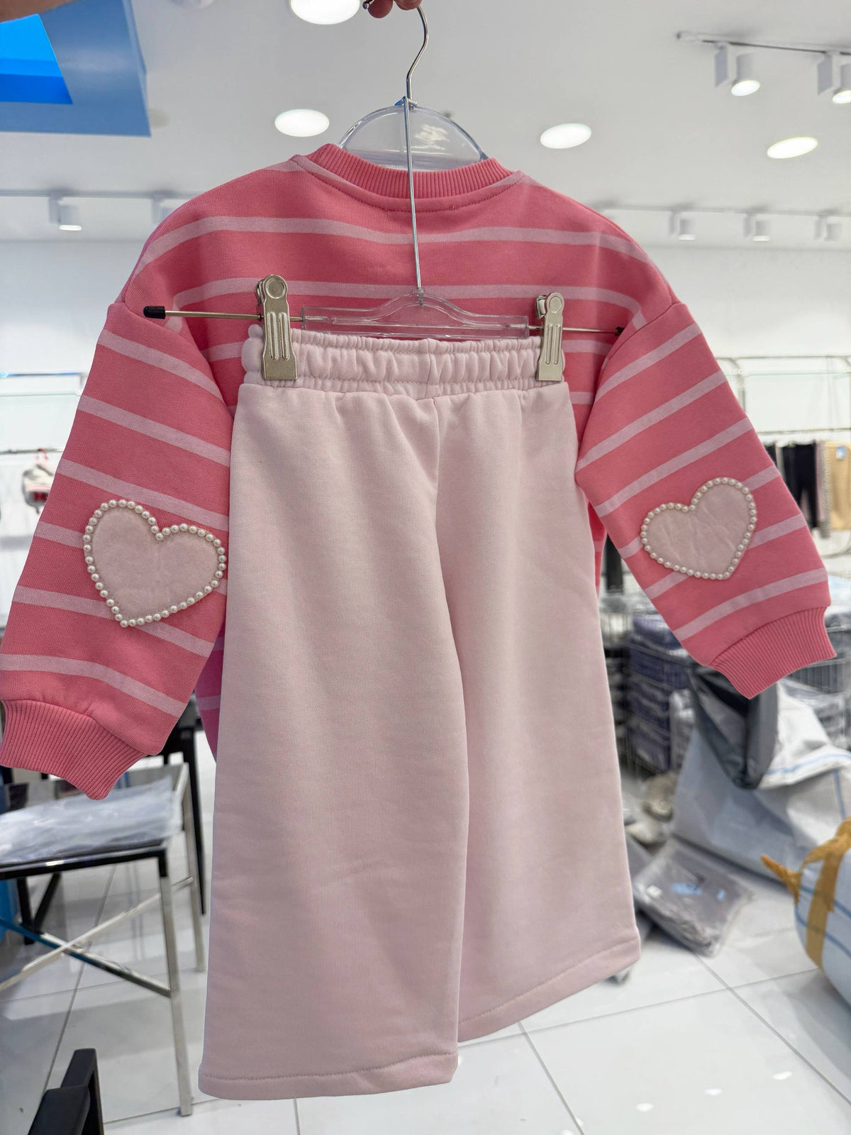 Pearls & Stripes Pink Set - 2-7Y