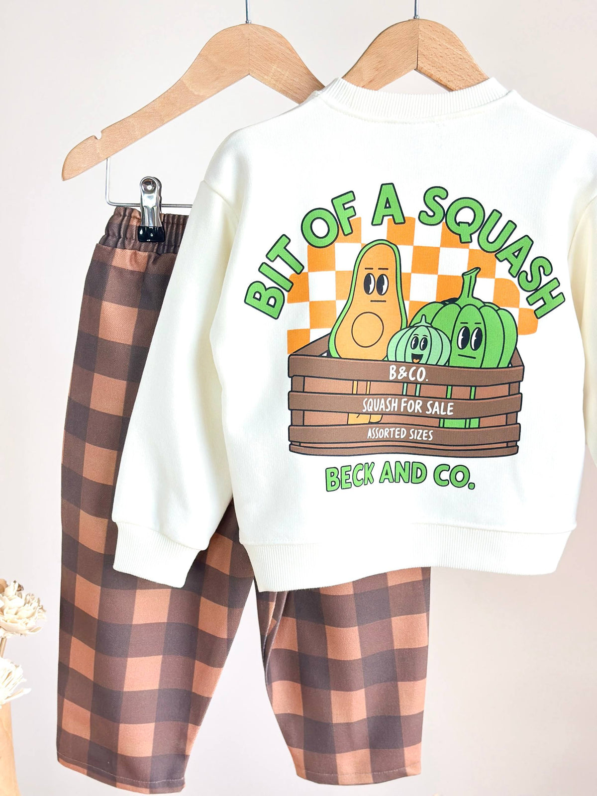 SQUASH Checkered Brown Set - 2-8Y