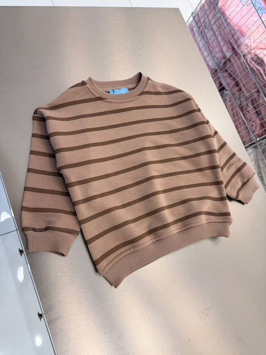 Brown Sweater with Brown Stripes - 2-7Y