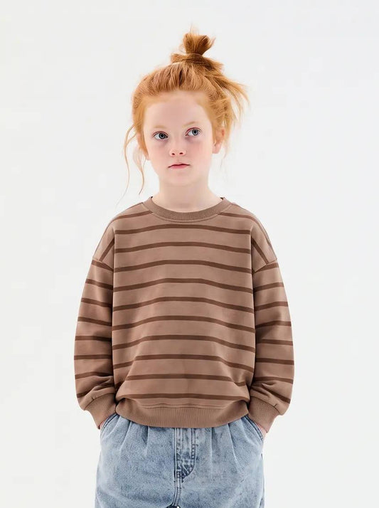 Brown Sweater with Brown Stripes - 2-7Y