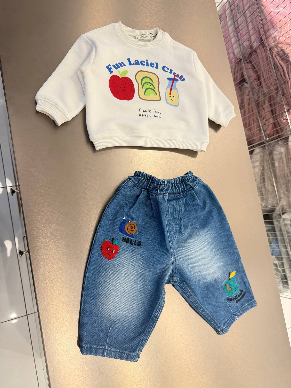 Picnic Fun Sweater and Balloon Denim Set - 6M-3Y