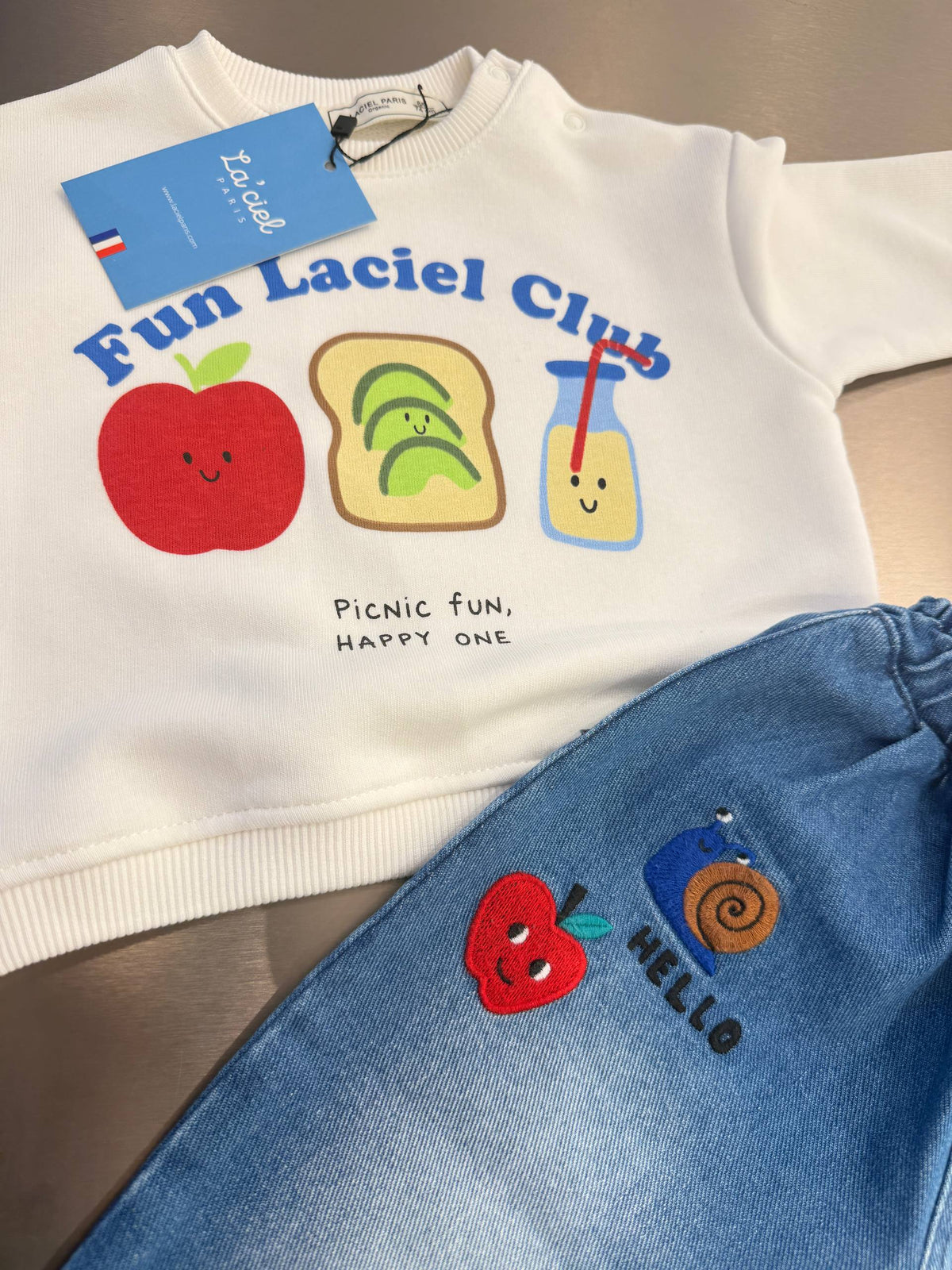 Picnic Fun Sweater and Balloon Denim Set - 6M-3Y