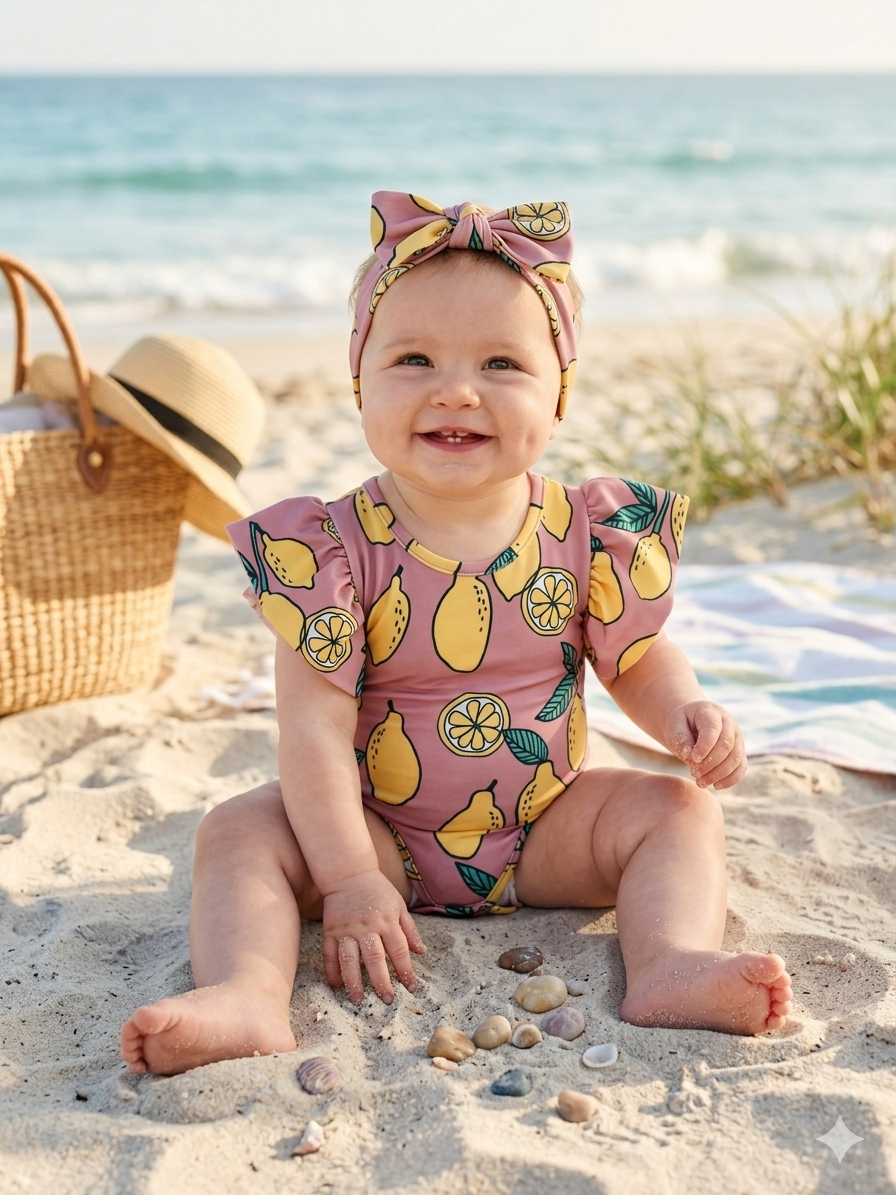 Mediterranean Lemon One Piece Swimsuit - 6M-4Y