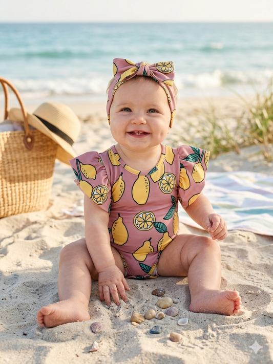 Mediterranean Lemon One Piece Swimsuit - 6M-4Y