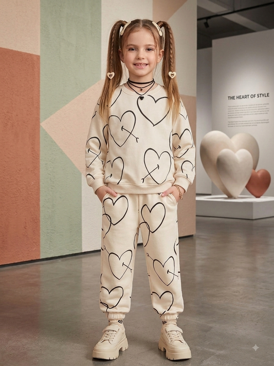 Black Hearts Pants &Sweater Set - 3-10Y