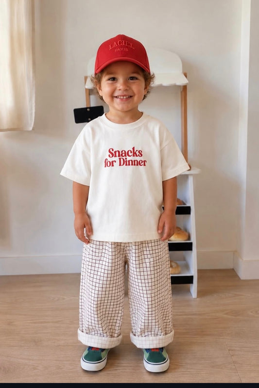 Snacks for Dinner Pants & Tshirt Set - 2-8Y