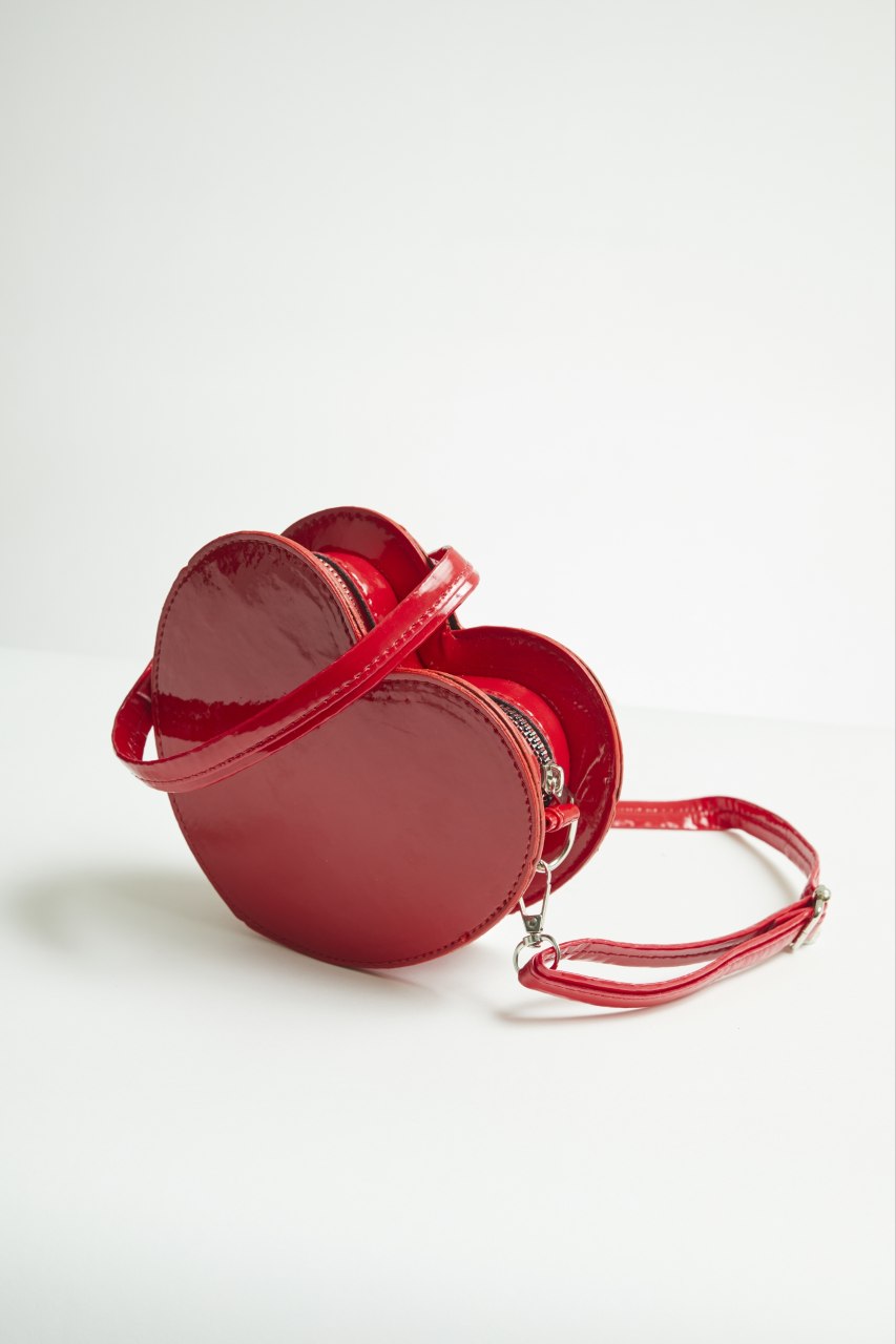 Glossy Red Heart Purse