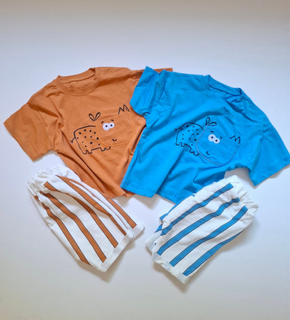 The Rino Set Blue / Caramel 6-24M