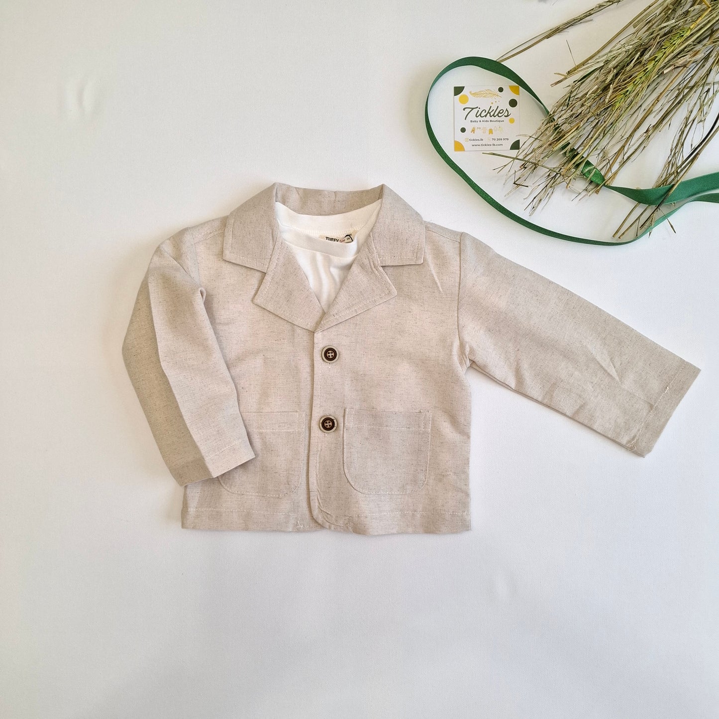 Coastal Linen Blazer Set - 9M-3Y