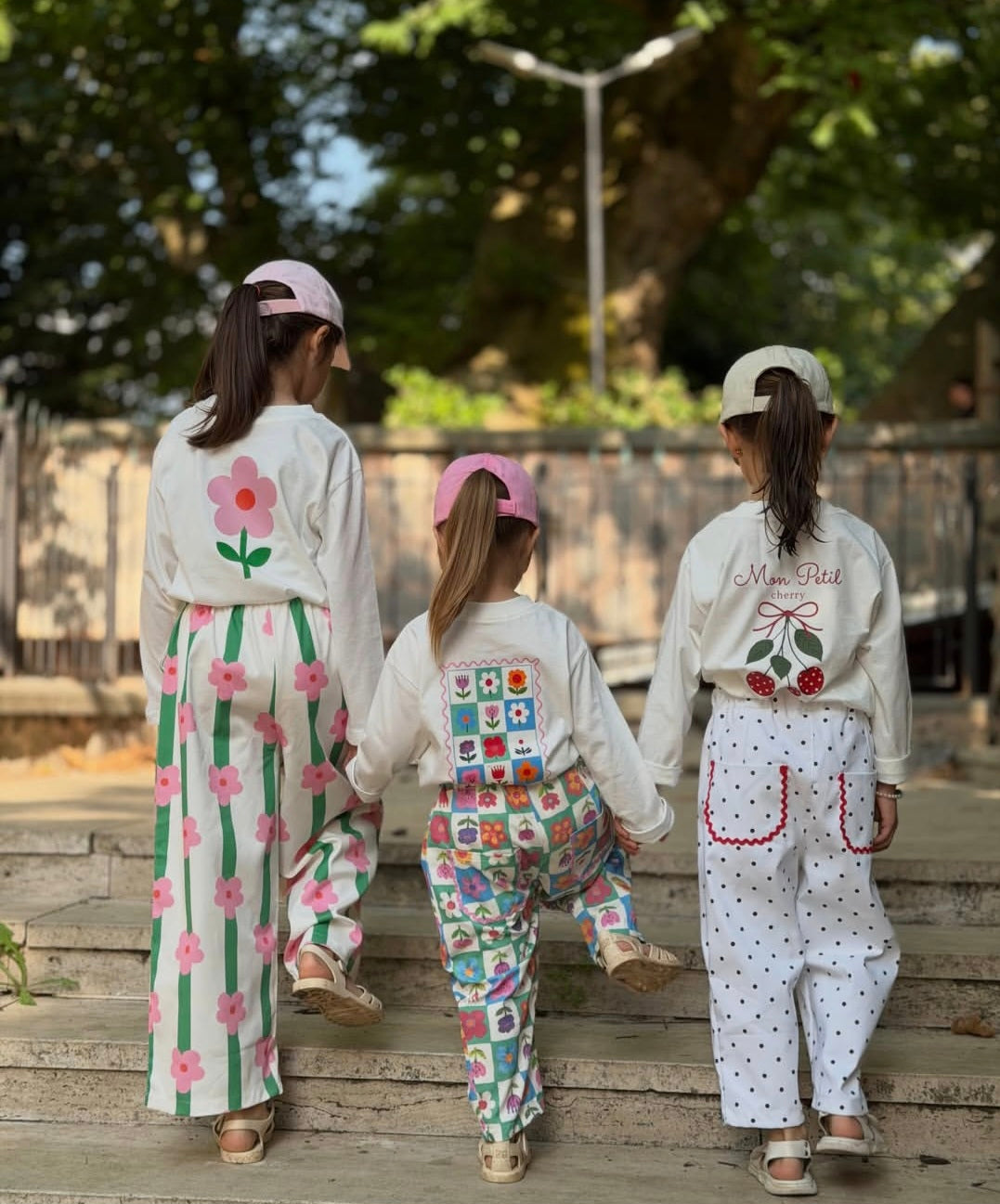 Floral Sweater & Striped Pants Set - 2-8Y