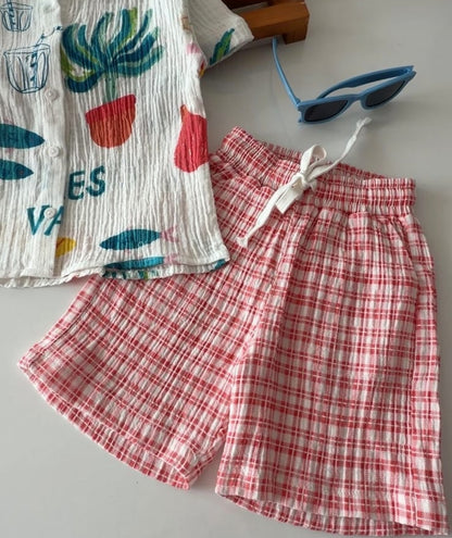 The Reef Muslin Shorts & Shirt Set - 2-8Y