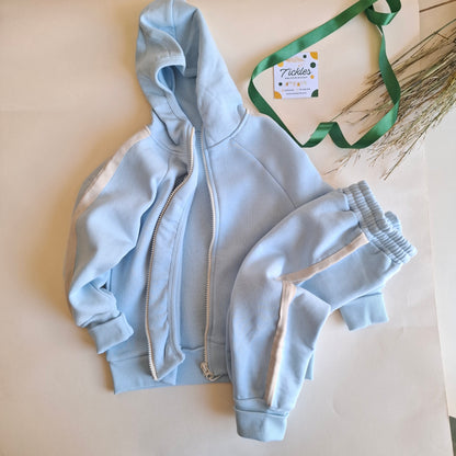 Fleeced Hoodie and Jogger Set - Pink/Blue/Purple - 3-24M