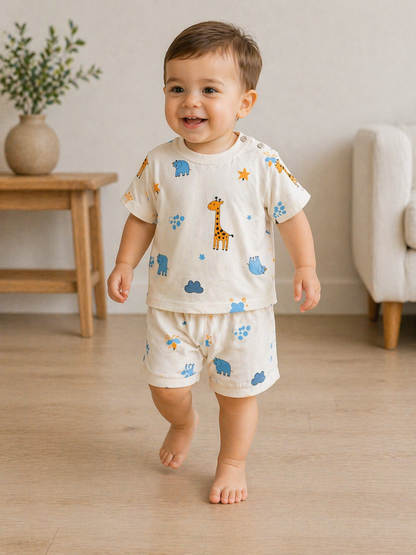 Shorts & Tshirt Set - Giraffe - 6M-3Y