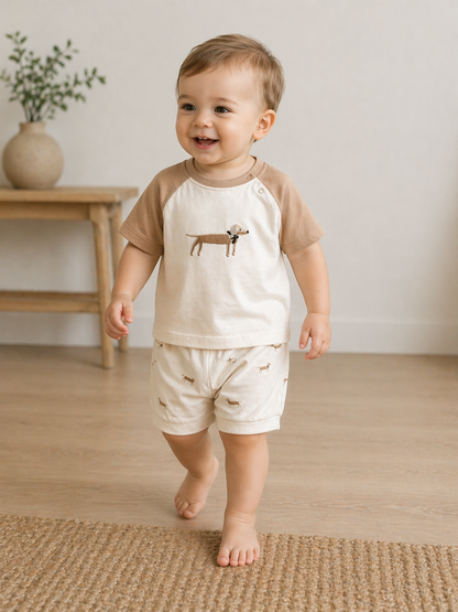Shorts & Tshirt Set - DOG - 6M-3Y