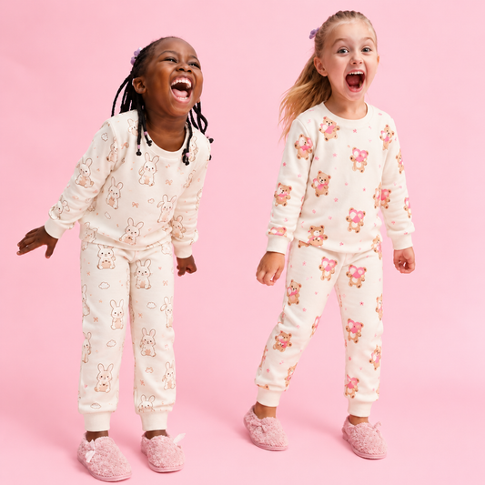 Girl Cotton Pyjamas - Bunnies/Teddies - 1-4Y
