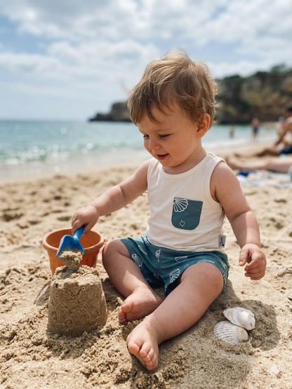 Seashell Cotton Top & Swim Shorts Set - 6M-4Y