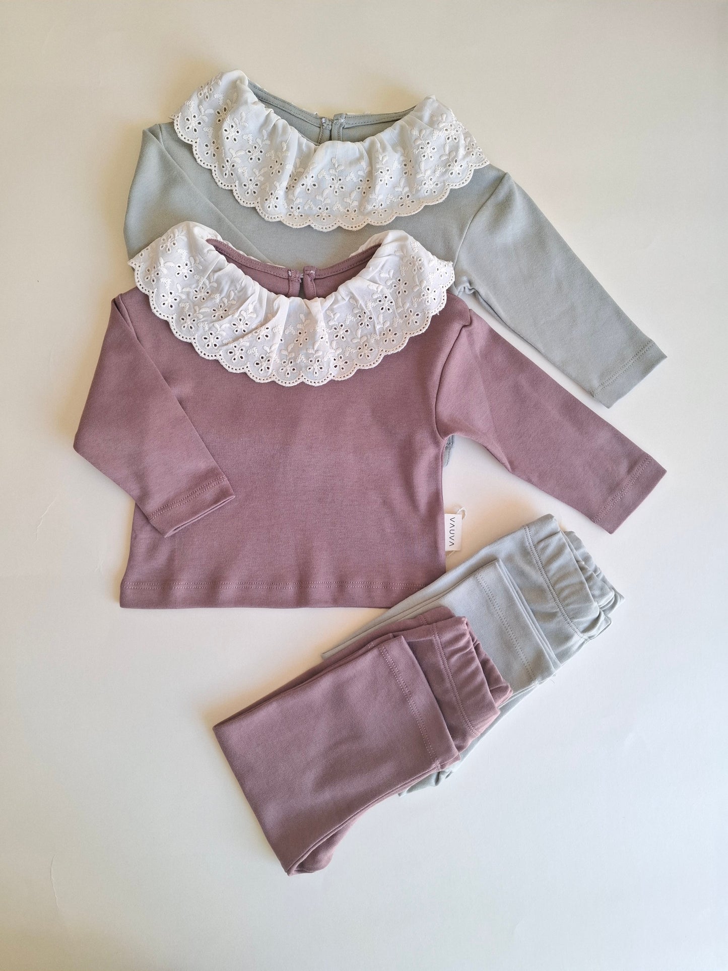 The Luna Lace Set - Mint Green/Purple - 6M-3Y