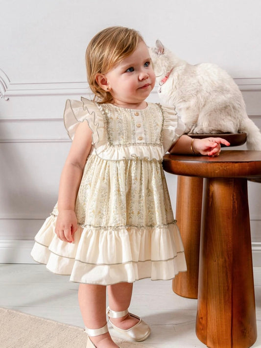 Ivory Meadow Ruffle Dress 9M-3Y