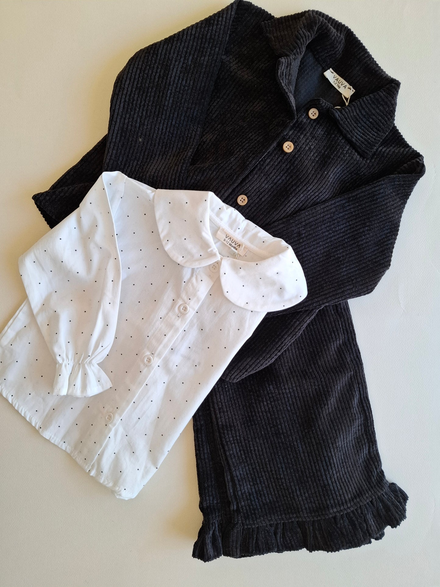 Vintage Ruffle Set - Black - 1-6Y